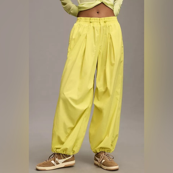 Anthropologie Pants - Daily Practice for Anthropologie Wide Leg Pants Neon Yellow Size Medium